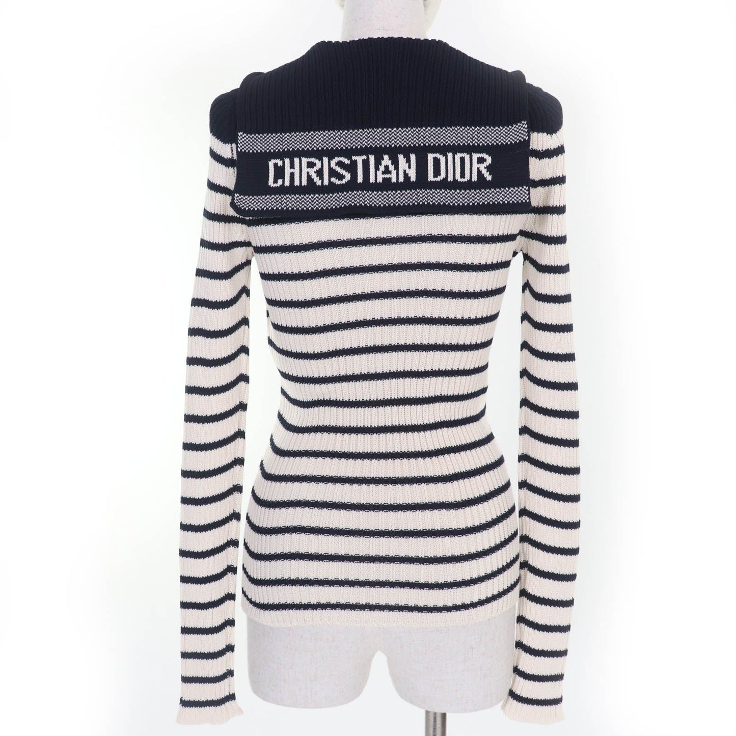 Christian Dior Striped Sailor Collar Knit Top