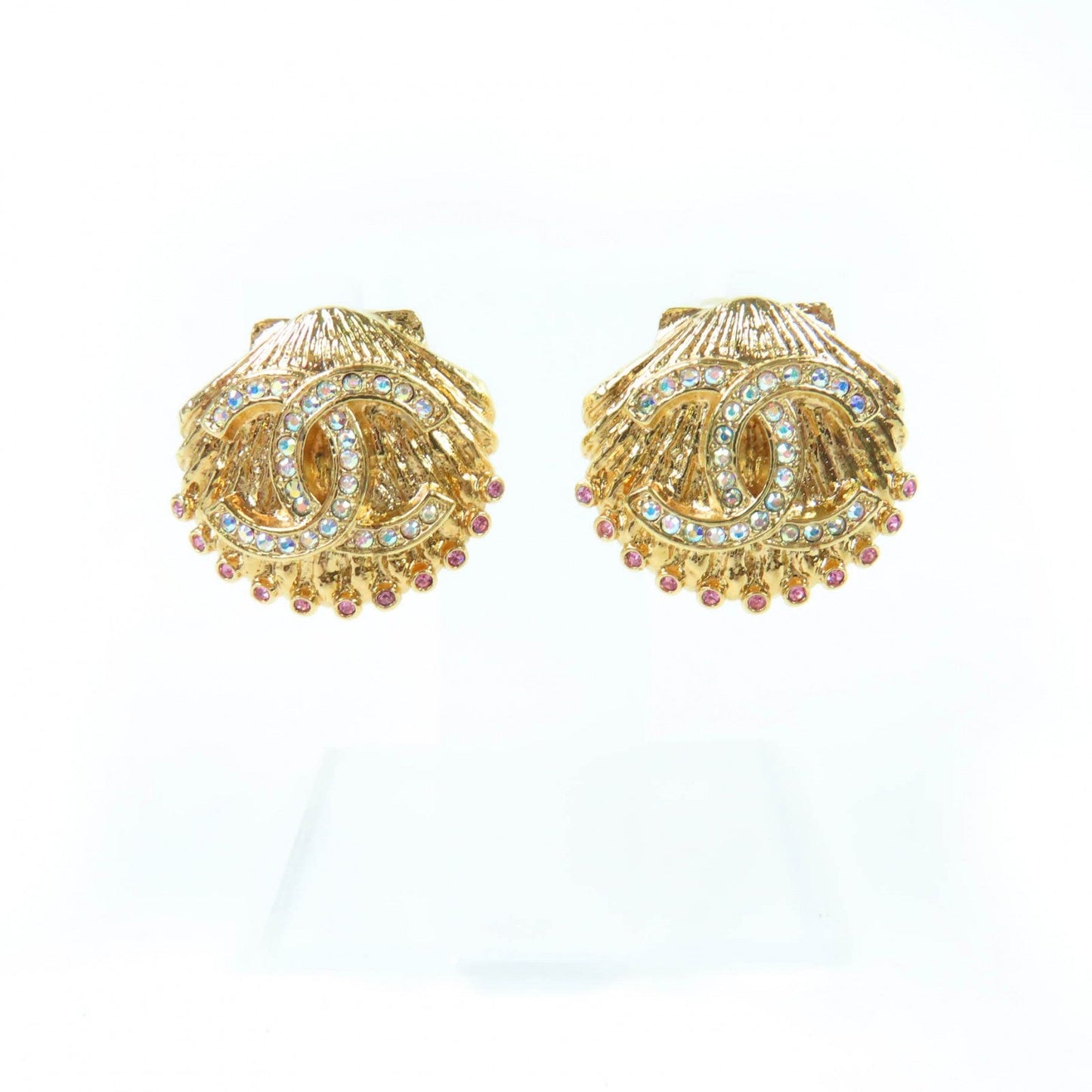 Chanel COCO Mark Shell Design Earrings