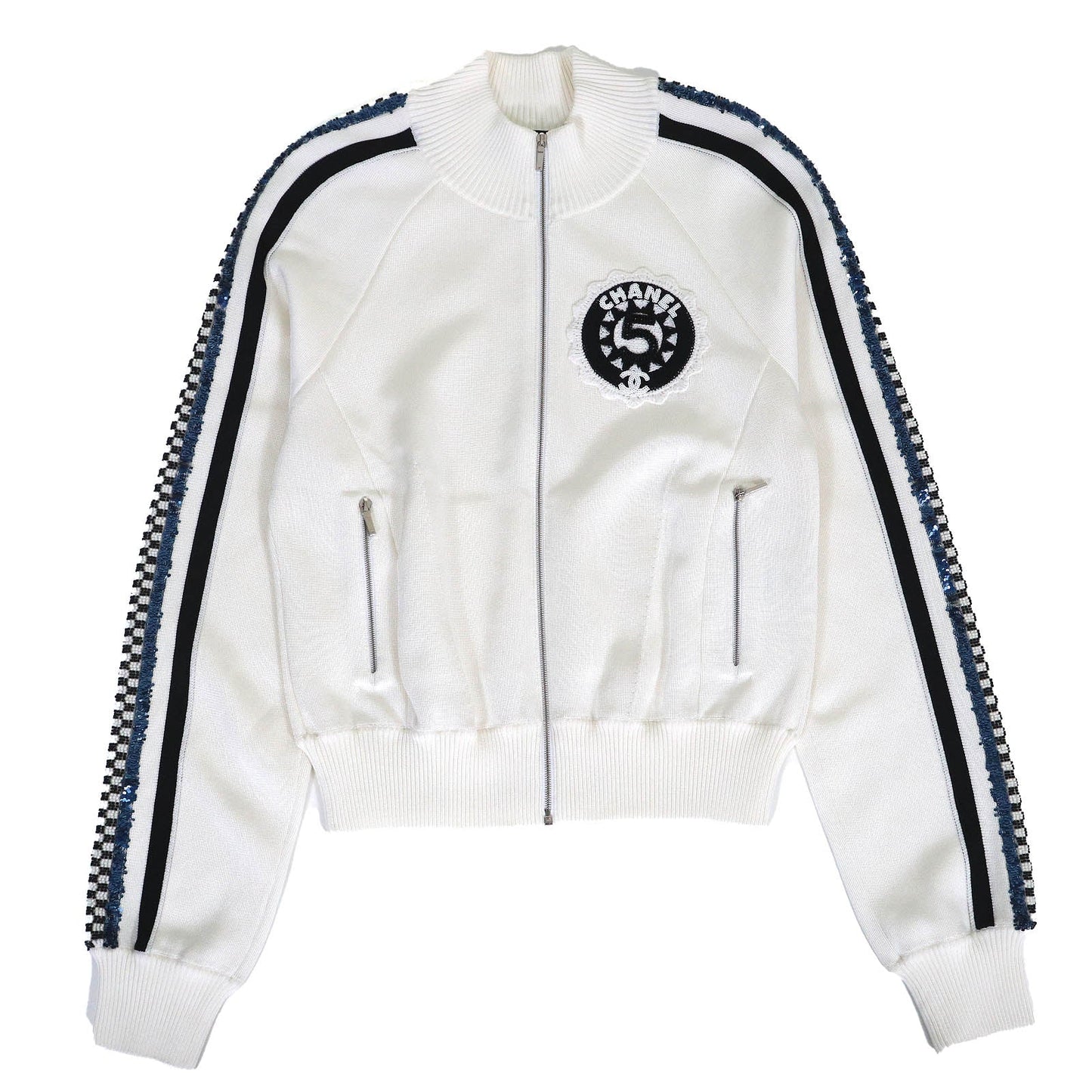 Chanel Blouson COCO Mark Logo No. 5 Patch Sequin Blouson