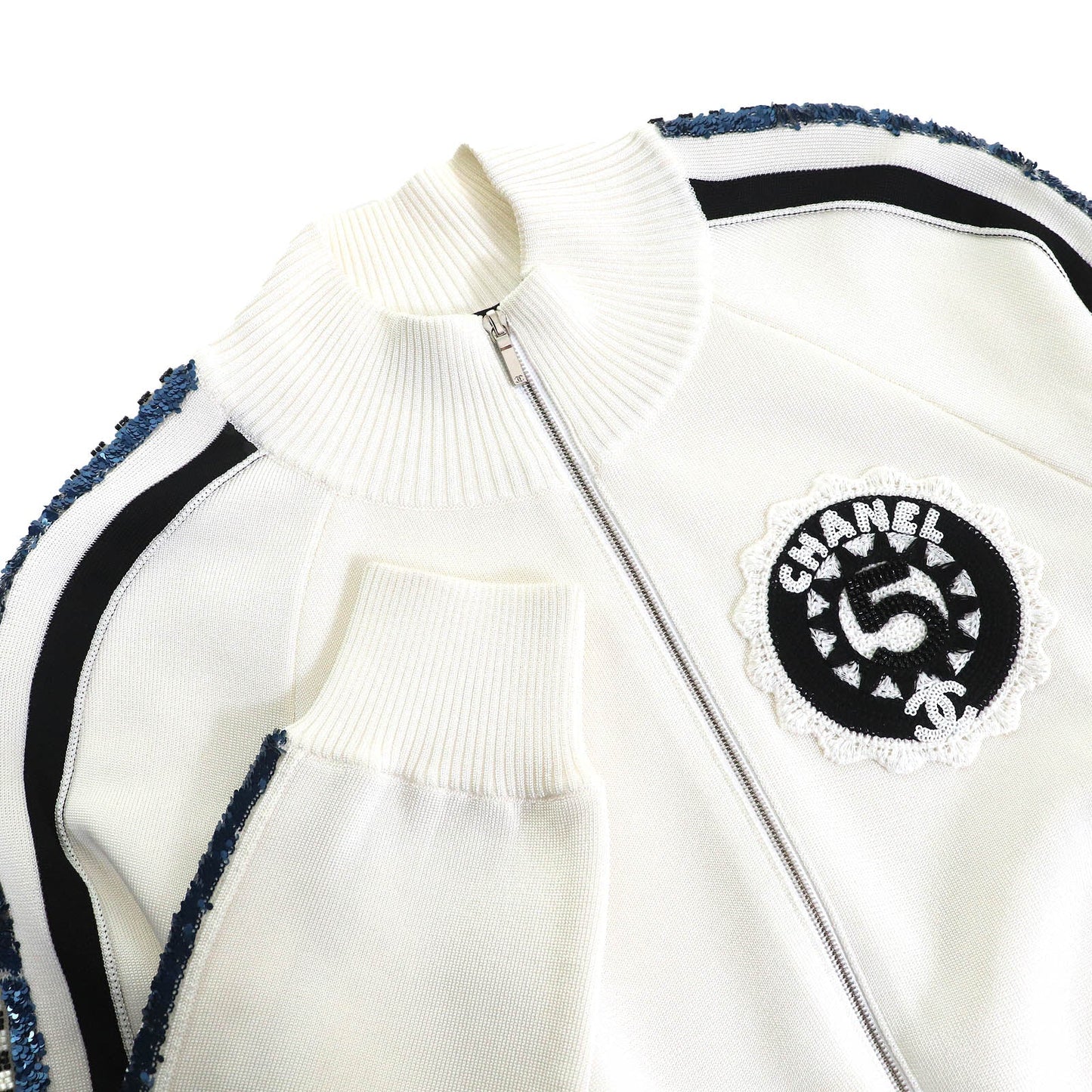 Chanel Blouson COCO Mark Logo No. 5 Patch Sequin Blouson