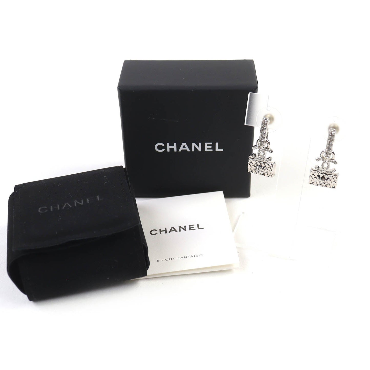 Chanel COCO Mark Matelasse Pierce Earrings