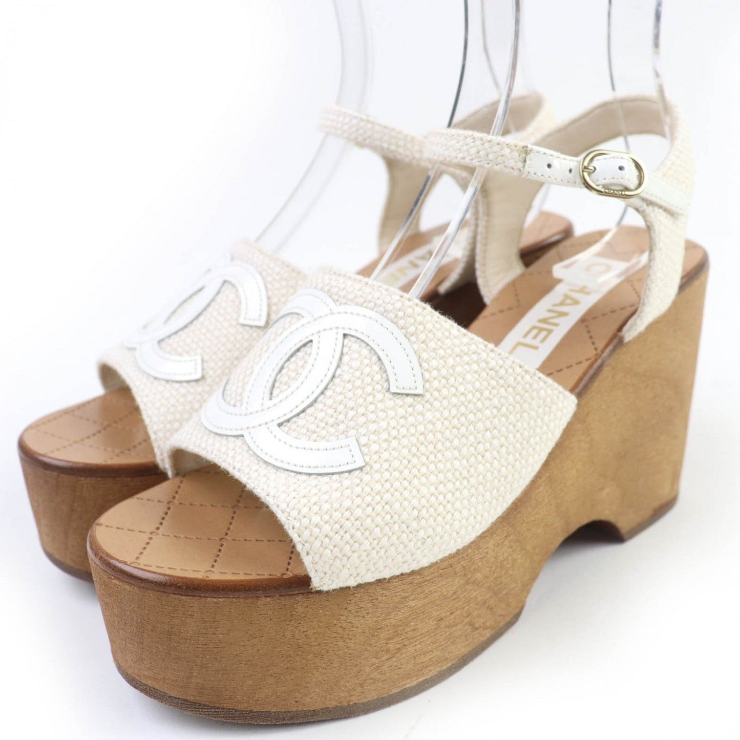 CHANEL Sandals 24P G45555 ã¼ Ivory 38