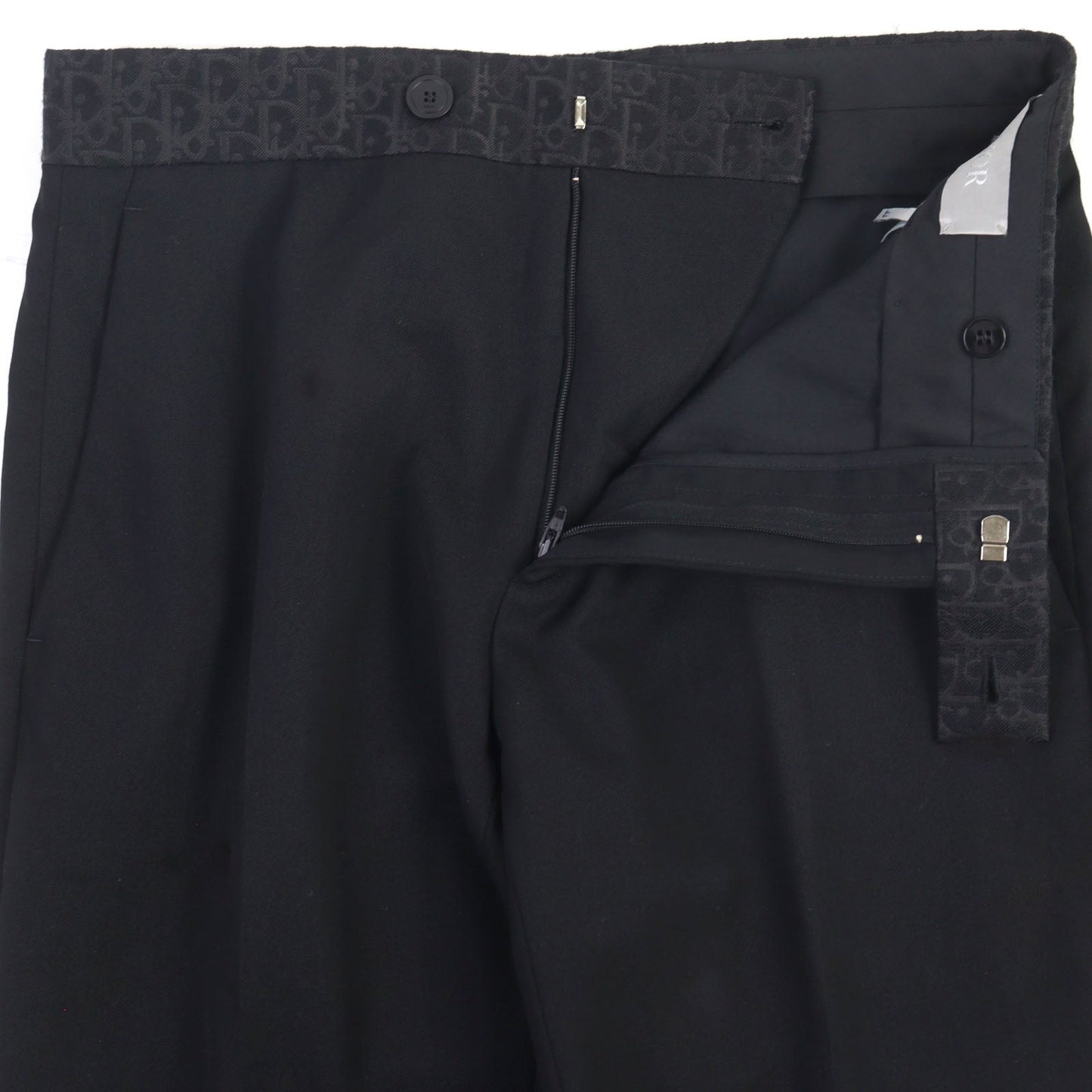 Dior West Oblique Pattern Virgin Wool Slacks
