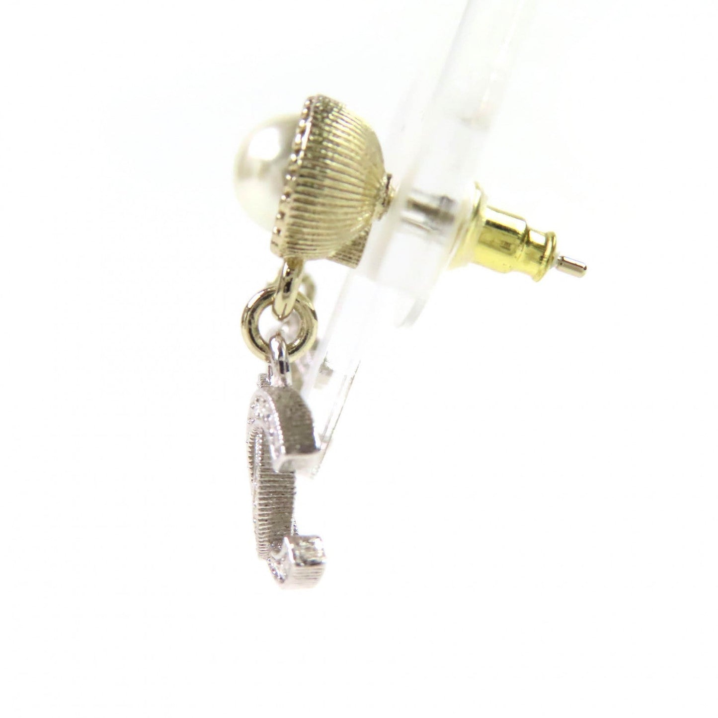 Chanel COCO Mark Pearl Rhinestone Earrings