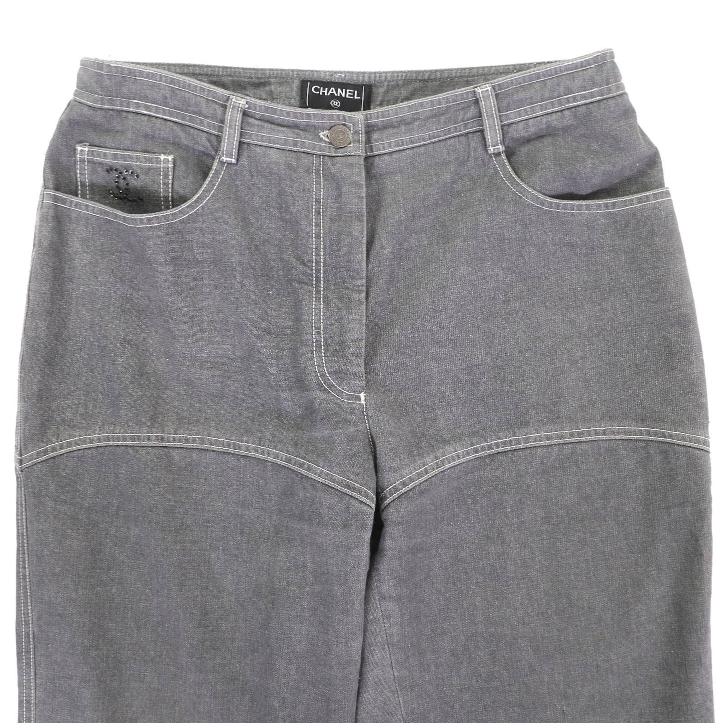 Chanel COCO Mark Denim Cotton Pants