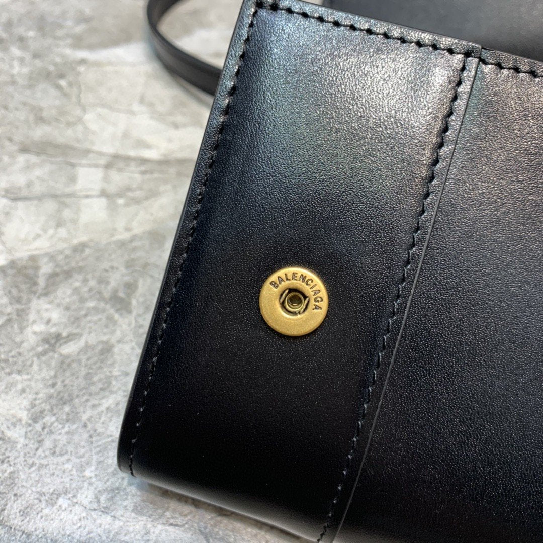 Top Quality Hourglass Wallet Bag In Black, For Women,  Bags 8in/20cm