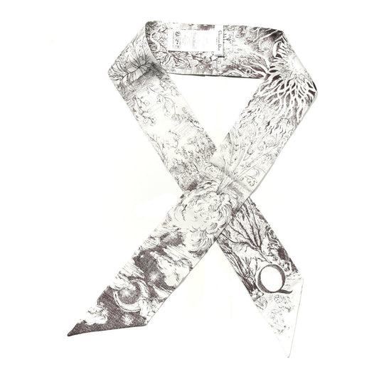 Christian Dior Silk ABCDior "Q" Mitzah Scarf Grey