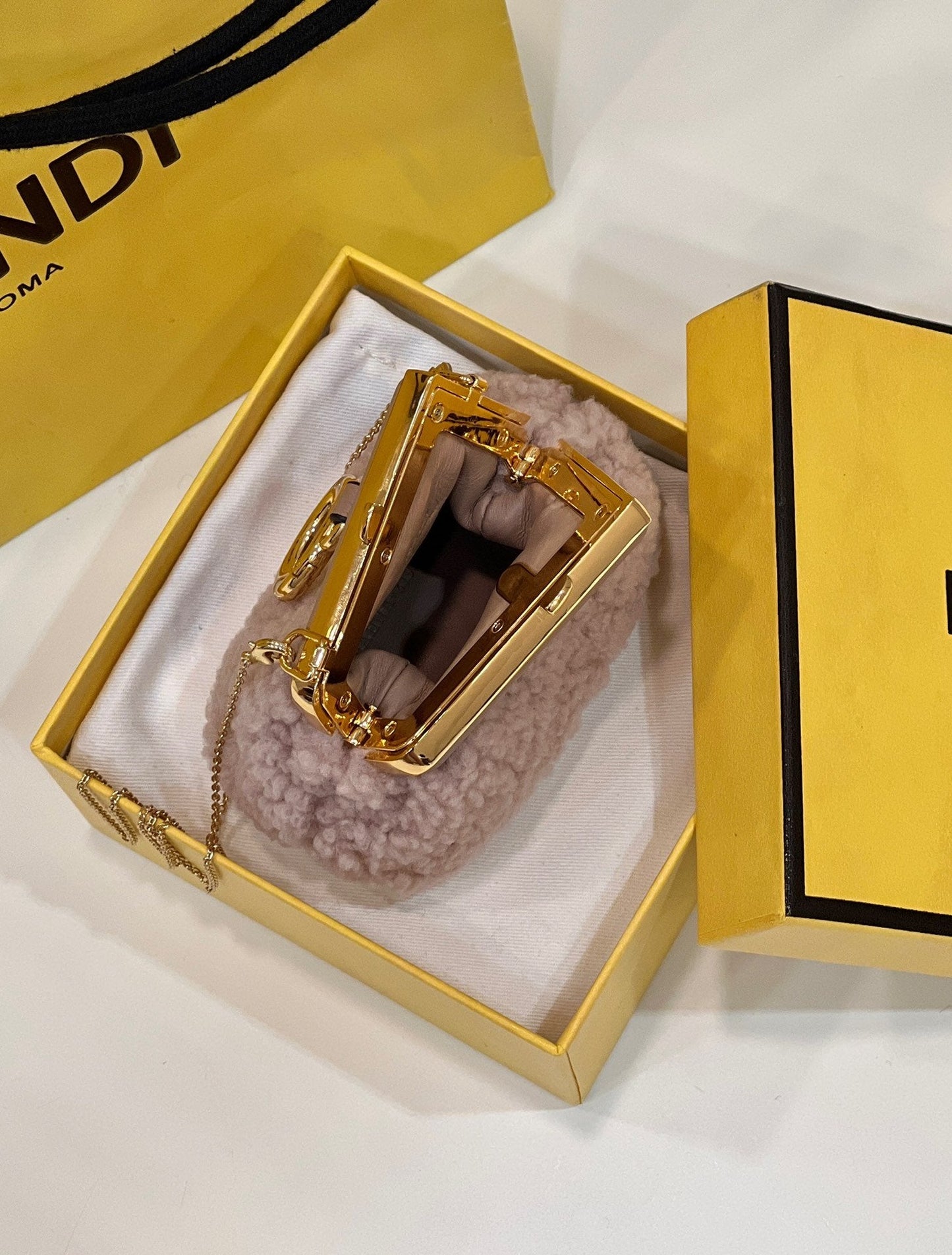 Top QualityTop Quality Top QualityTop Qualityrst Mini Pink Mink Bag For Woman 11.5cm/4in