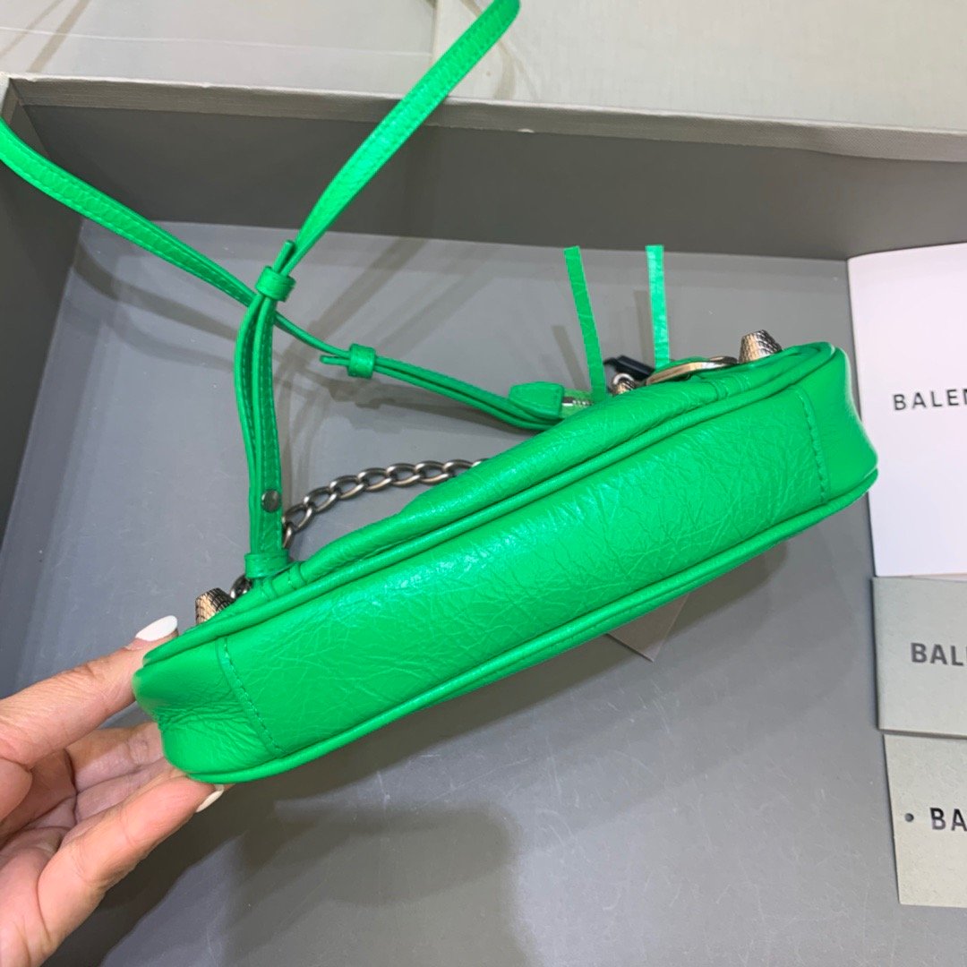 Top Quality Le Cagole Mini Bag With Chain In Green, For Women,  Bags 8.2in/21cm