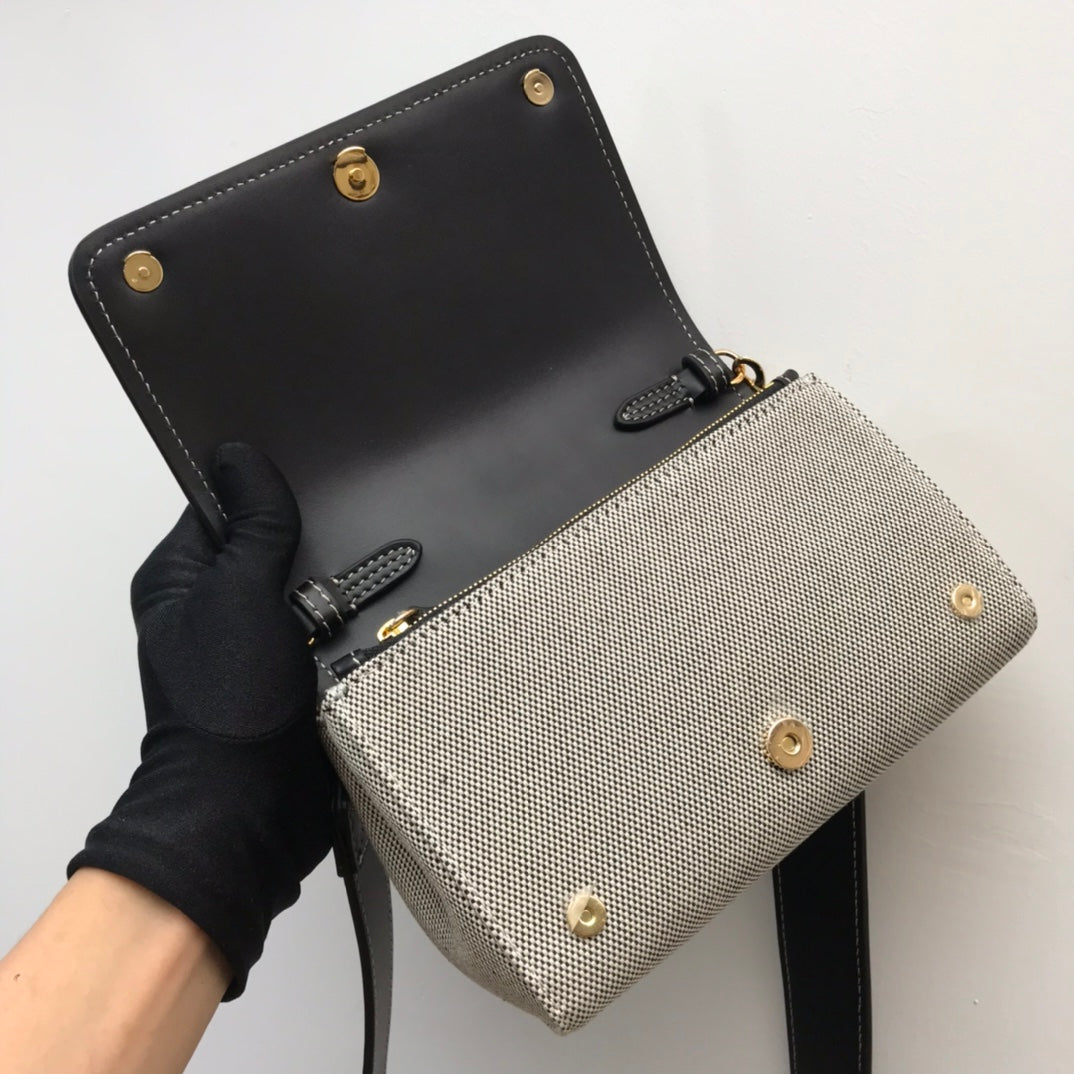 Top Quality Horseferry Print Cotton Canvas Small Crossbody Bag For Women, Bags 7.1in/18cm