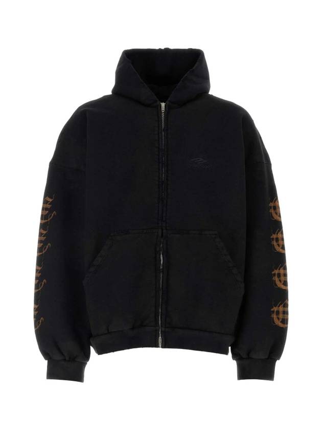 Luxury Balenciaga Trending 2025 Heavy Metal Oversized Zip-Up Hoodie Black