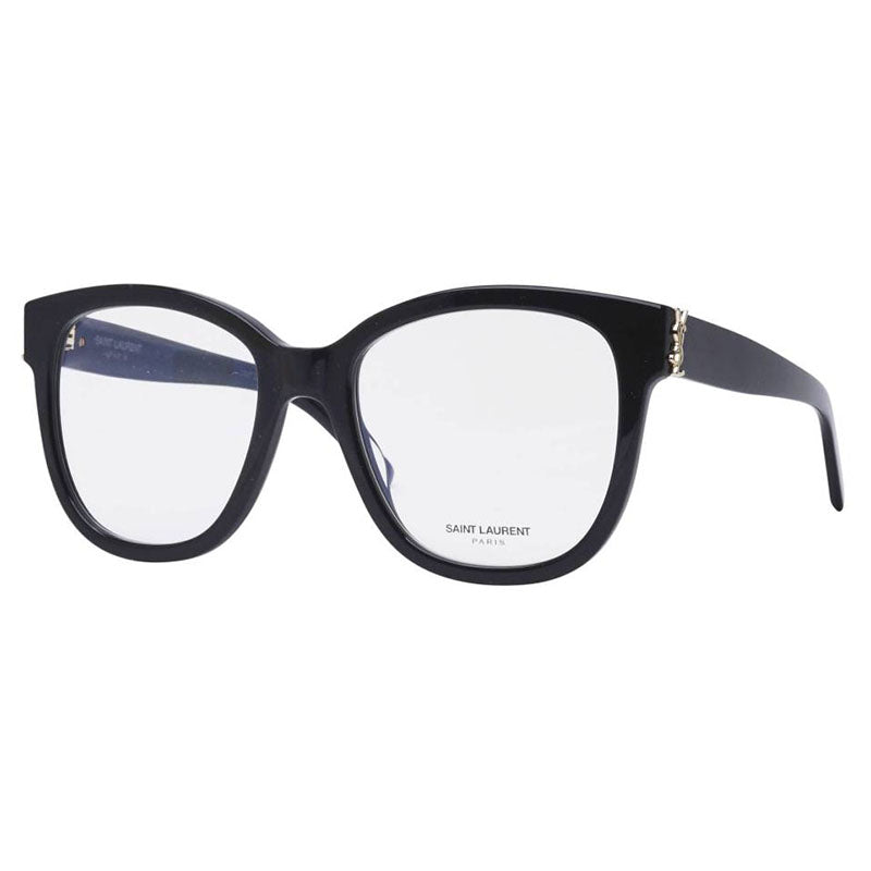 Saint Laurent Eyeglasses Square Full Rim, Black Frame and Clear Demo Lenses Lens SLM97001