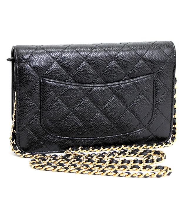 Chanel Matelasse Chain Wallet Caviar Skin G Metal Fittings Wallet