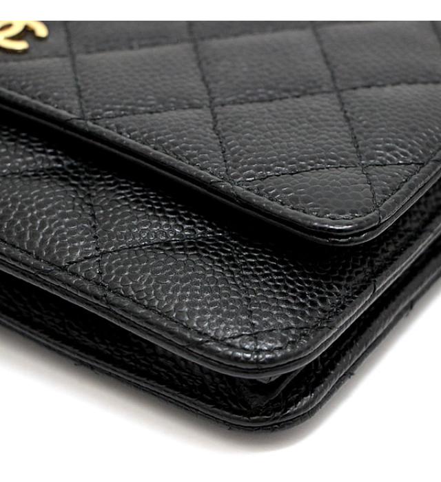 Chanel Matelasse Chain Wallet Caviar Skin G Metal Fittings Wallet