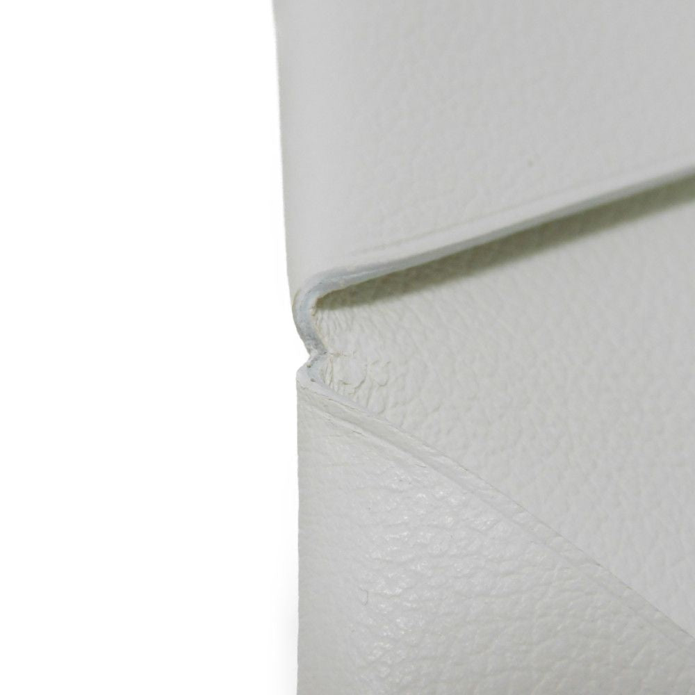 HERMES Card Case Evercolor Nata White Ivory Snap Button Bifold Wallet Business Card Holder Pass Case Good Condition Calvi unisex(Unisex)  d