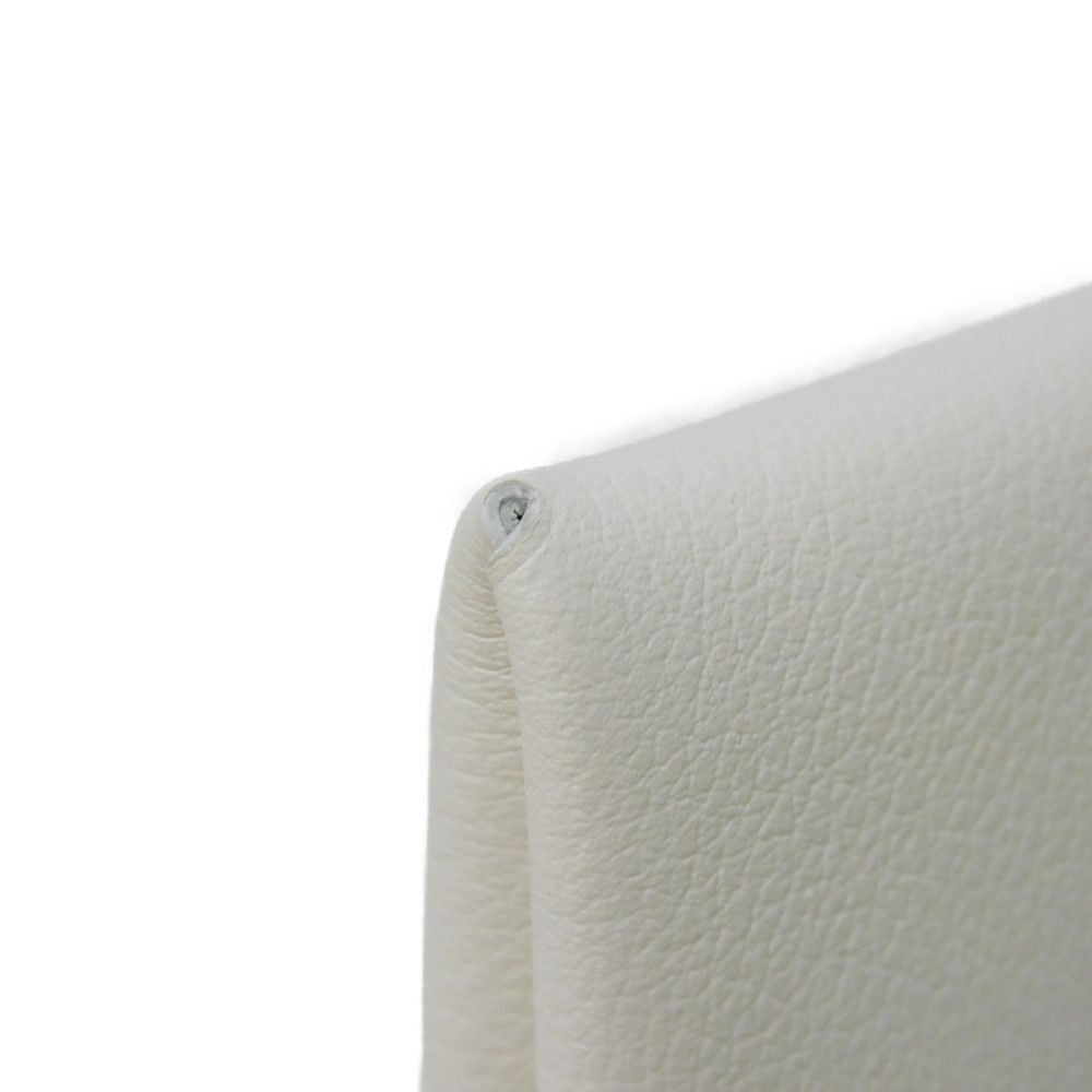 HERMES Card Case Evercolor Nata White Ivory Snap Button Bifold Wallet Business Card Holder Pass Case Good Condition Calvi unisex(Unisex)  d