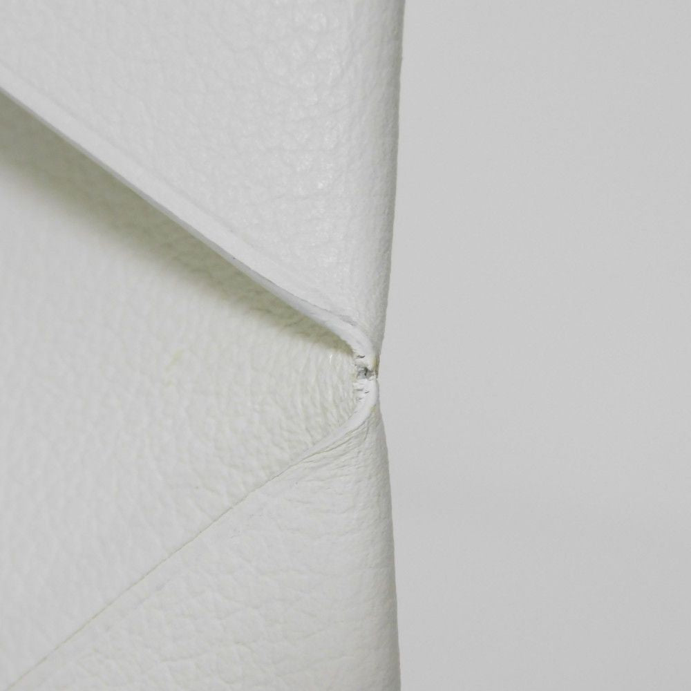 HERMES Card Case Evercolor Nata White Ivory Snap Button Bifold Wallet Business Card Holder Pass Case Good Condition Calvi unisex(Unisex)  d
