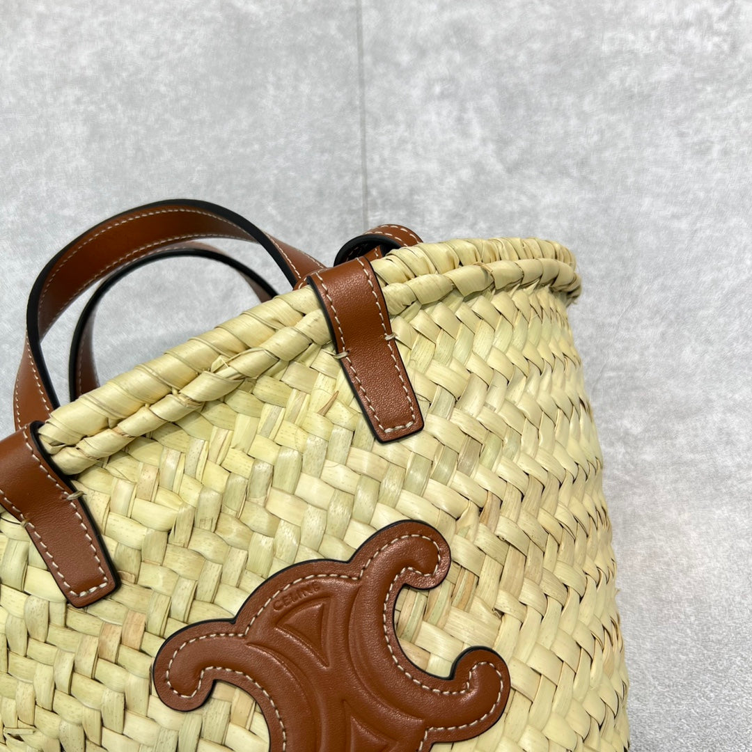 Top Quality Teen Triomphe Classic Pannier Tote Tan For Women 8in/20cm