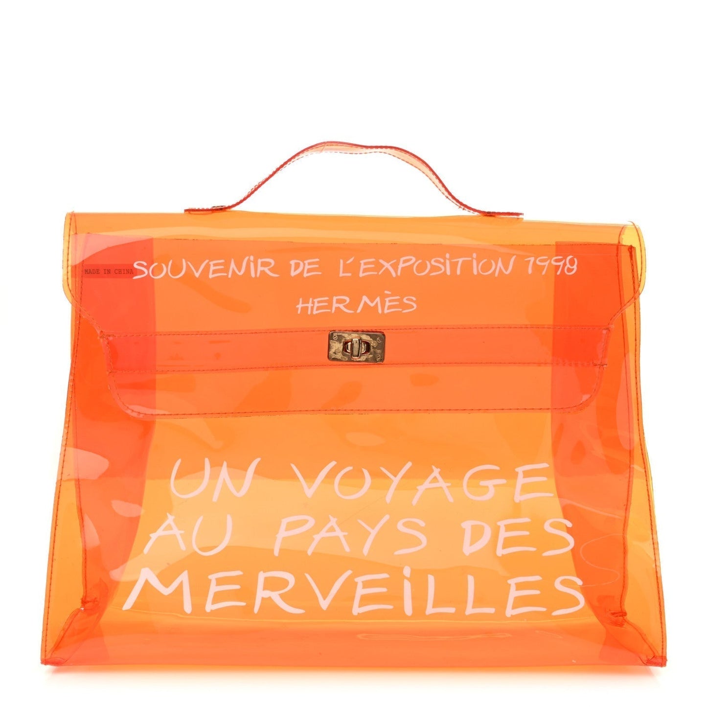 Hermes Vinyl Souvenir De L'Exposition Kelly Orange