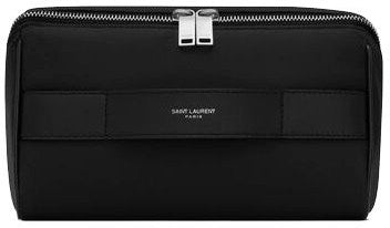 Luxury Saint Laurent Trending 2025 Men's Logo Print Cube Pouch in Nero/Nero | 733701FABJH1000