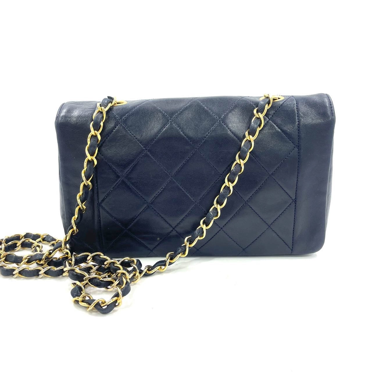 Chanel Diana CC Flap Bag Small   Black Lambskin Leather with 24k Gold HW, 1989-1991
