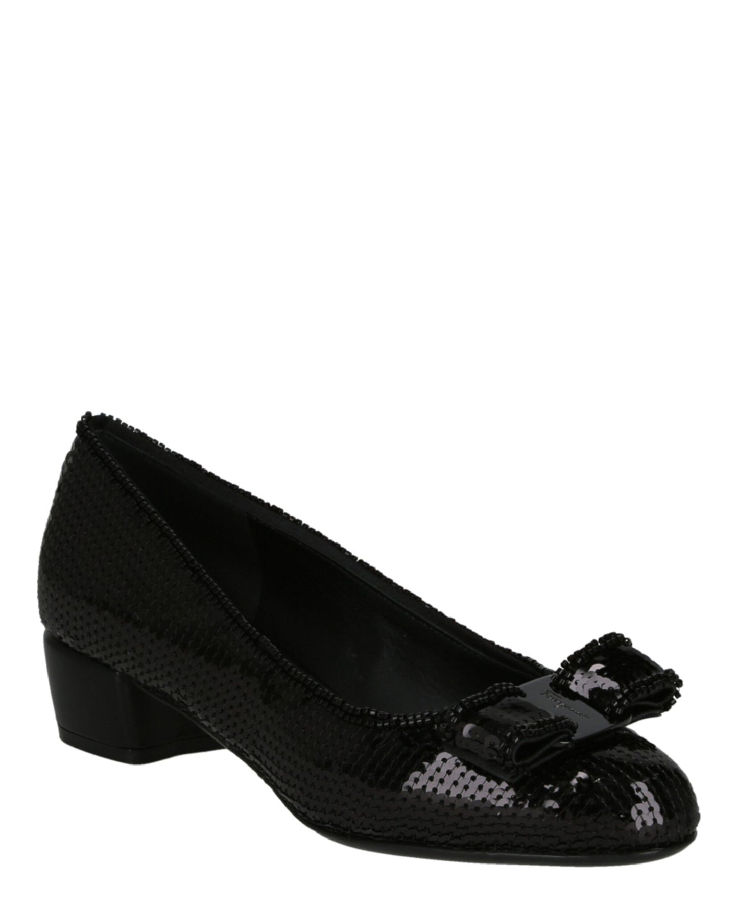 Ferragamo Womens Vara Bow Sequin Pumps