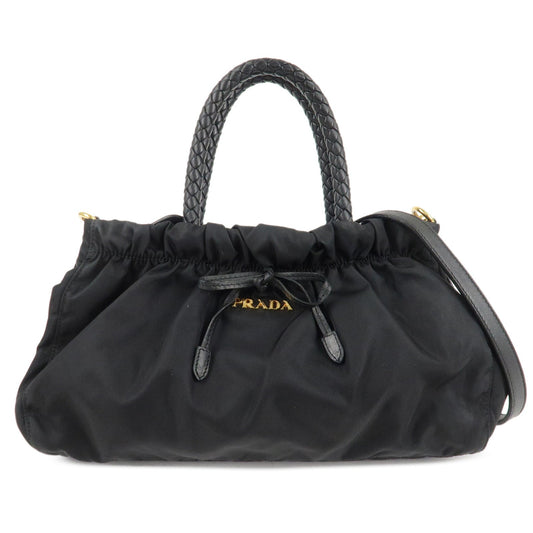 PRADA Nylon Leather Ribbon 2Way Shoulder Bag Black BN1631  d