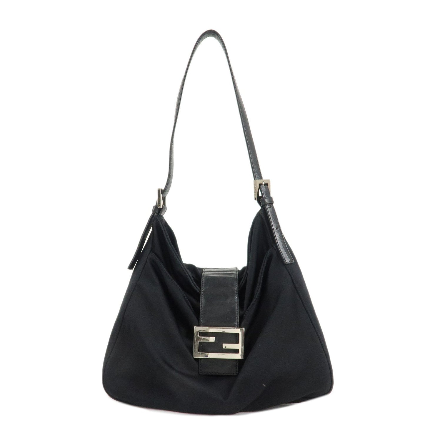 FENDI Polyester Leather Shoulder Bag Black 26727  d