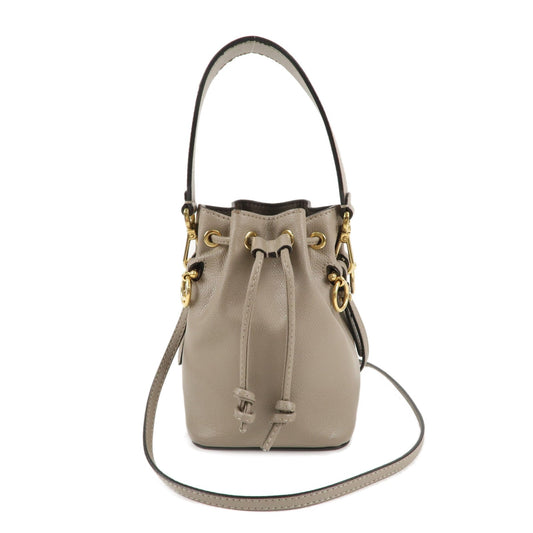 FENDI Montresor Mini 2 Way Leather Bag Greige