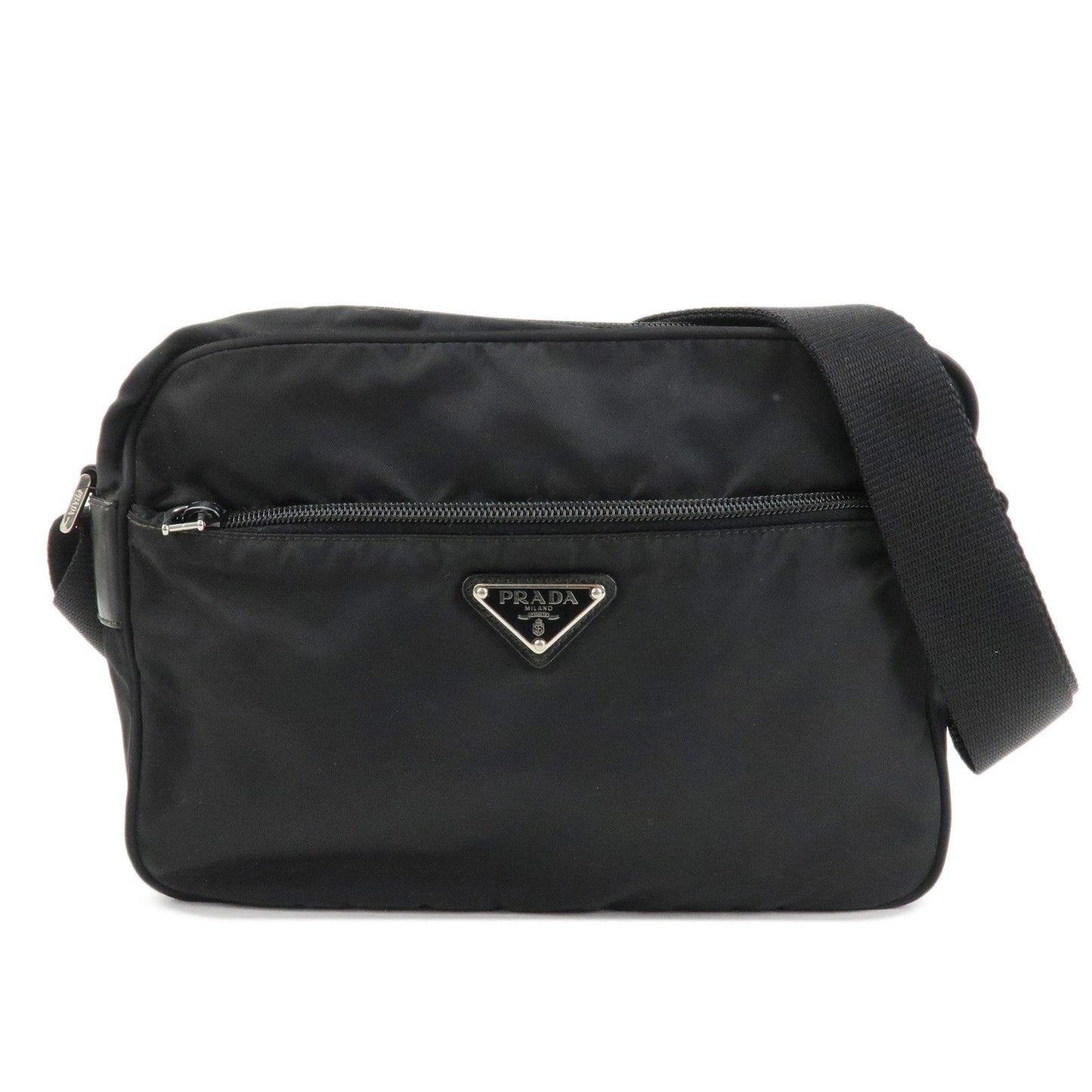 PRADA Logo Nylon Leather Shoulder Bag Crossbody Bag Black  d
