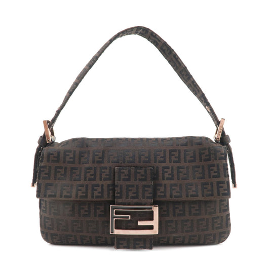FENDI Mamma Baguette Zucchino Canvas Leather Bag 8BR000