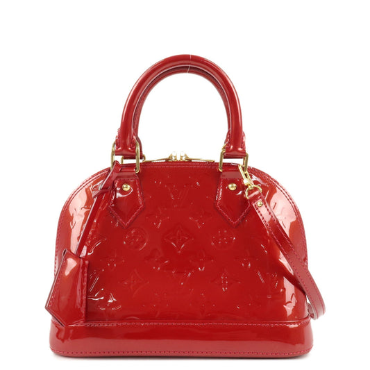 Louis Vuitton Monogram Vernis Alma BB 2Way Bag Red M91606  d