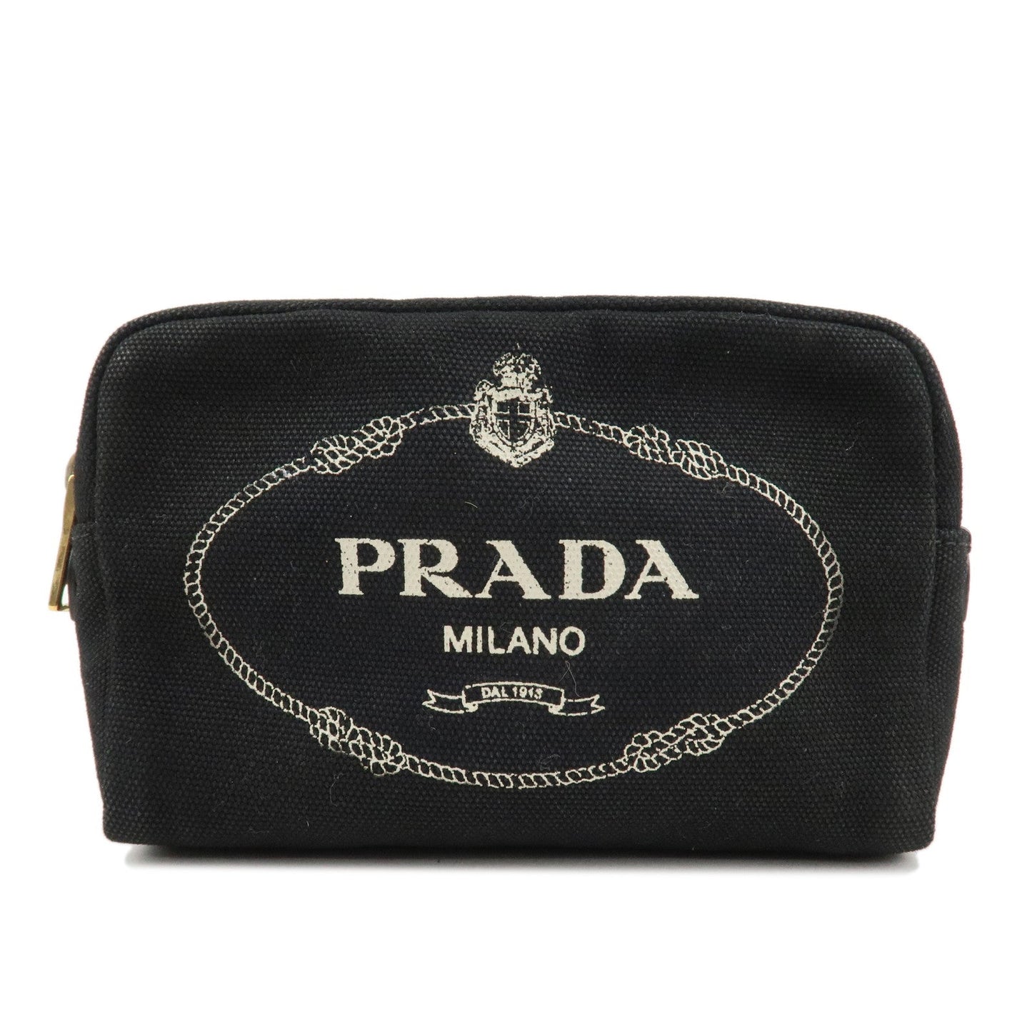 PRADA Canvas Pouch Cosmetic Pouch Black  d