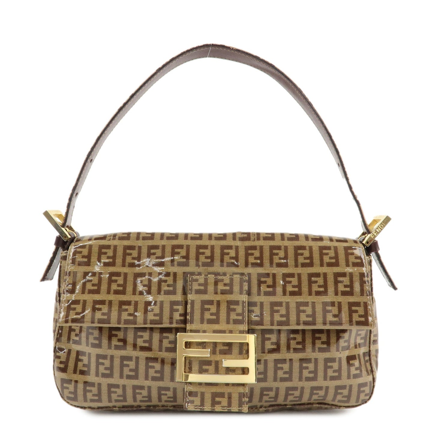 FENDI Mamma Baguette Zucchino PVC Leather Shoulder Bag 26424  d