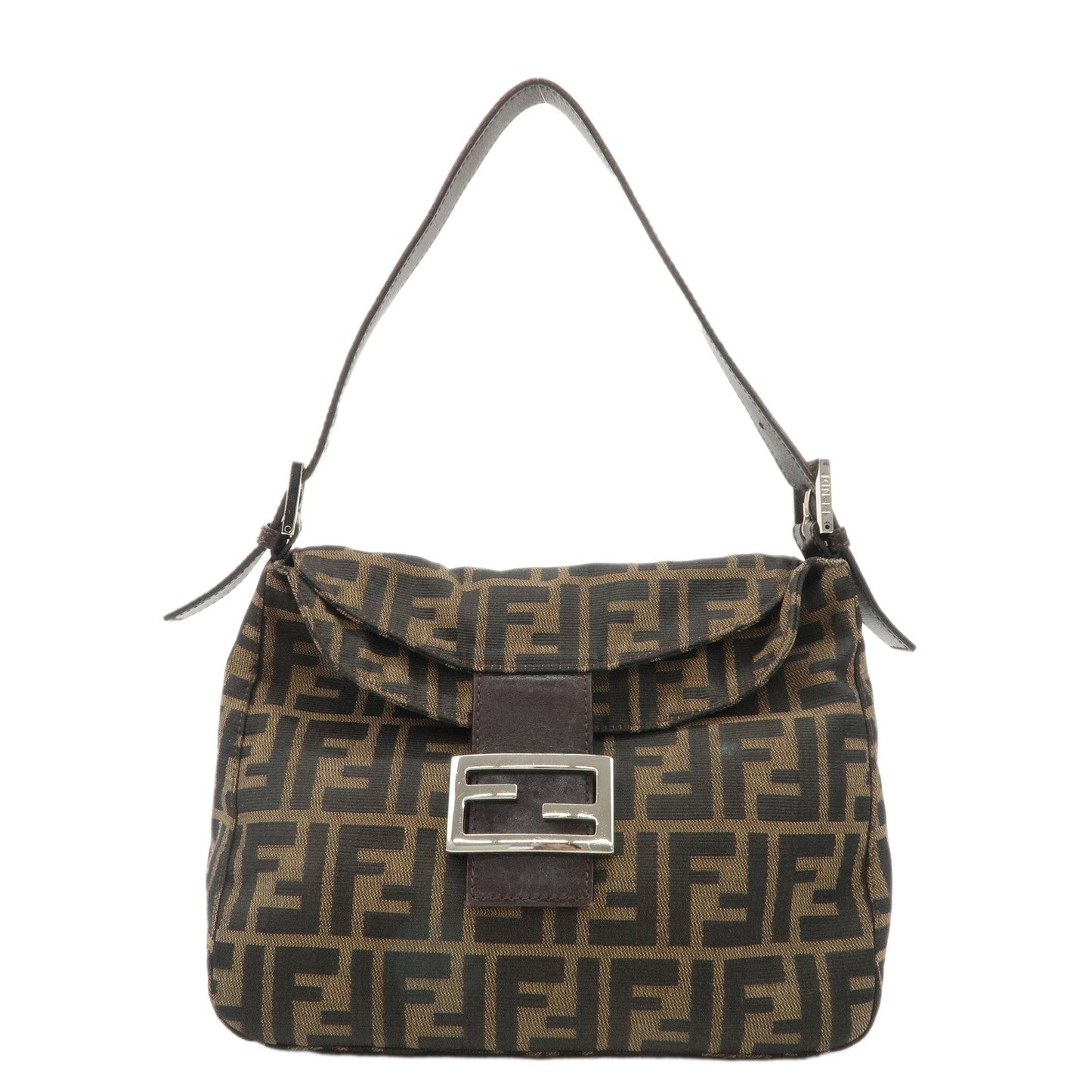 FENDI Zucca Canvas Leather Shoulder Bag Hand Bag 26423 d F/S  d