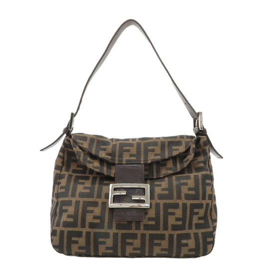 FENDI Zucca Canvas Leather Shoulder Bag Hand Bag 26423 d F/S  d