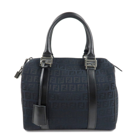 FENDI Zucca PVC Enamel Mini Boston Bag Black 8BL068  d