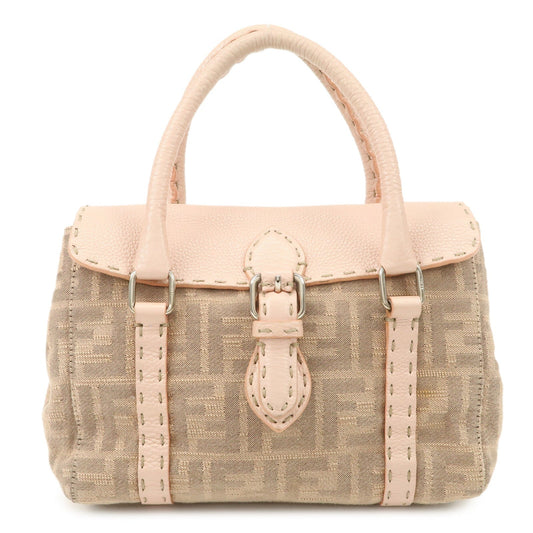 FENDI Zucca Selleria Leather Mini Linda Hand Bag Pink 8BR486  d