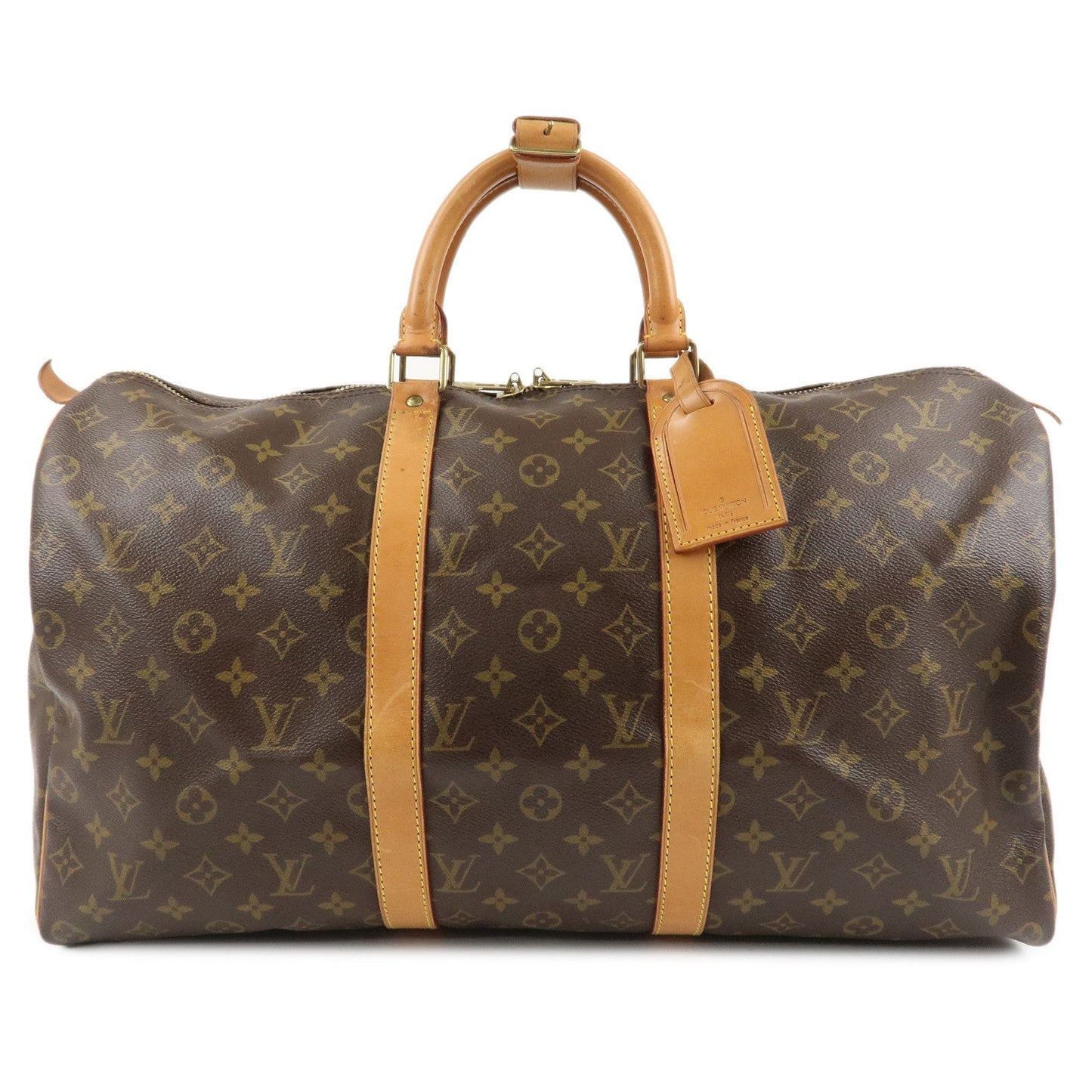 Louis Vuitton Monogram Keep All 50 Boston Bag Brown M41426  d