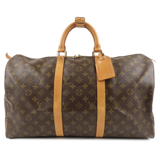 Louis Vuitton Monogram Keep All 50 Boston Bag Brown M41426  d