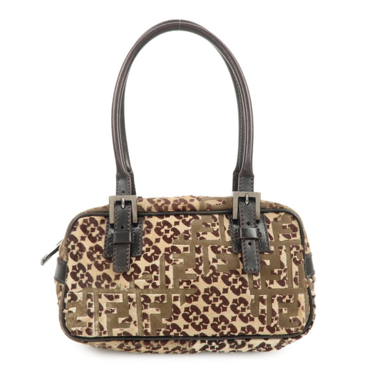FENDI FF Unborn Calf Leather Mini Boston Bag Hand Bag 8BN004  d