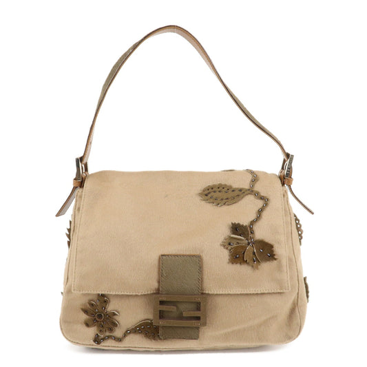 FENDI Mamma Baguette Wool Unborn Calf Shoulder Bag 26325  d