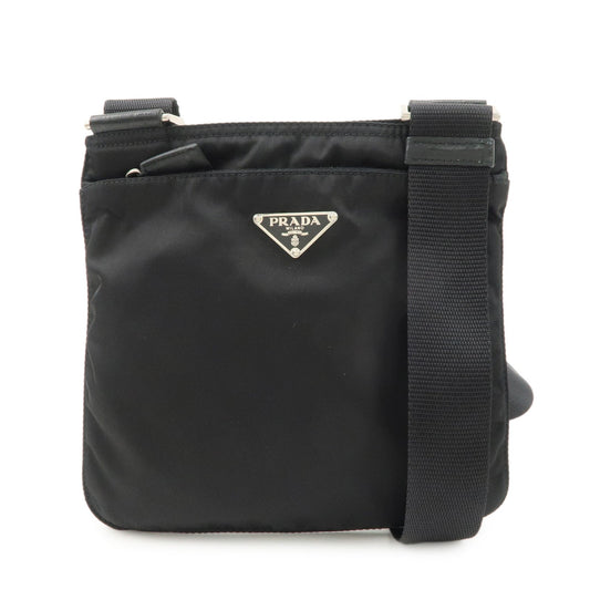 PRADA Triangle Logo Nylon Leather Shoulder Bag Crossbody Bag Black  d