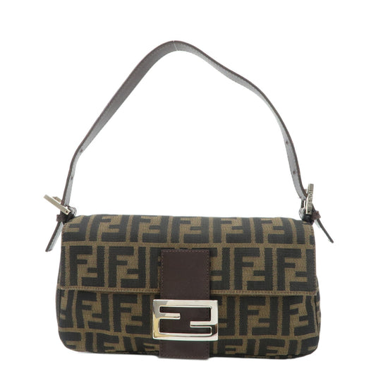 FENDI Mamma Baguette Zucca Canvas Leather Shoulder Bag 26424  d