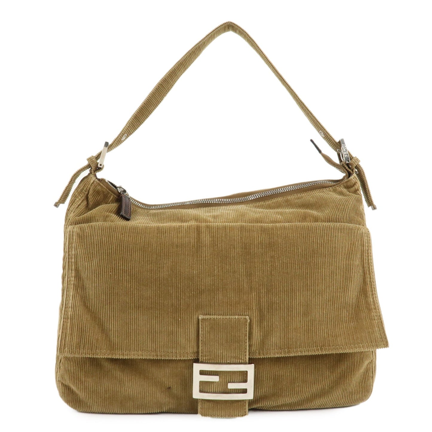 FENDI Corduroy Shoulder Bag Hand Bag Brown  d