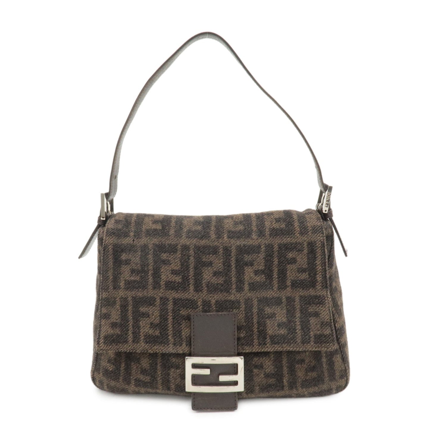 FENDI Mamma Baguette Zucca Wool Leather Shoulder Bag 26325  d