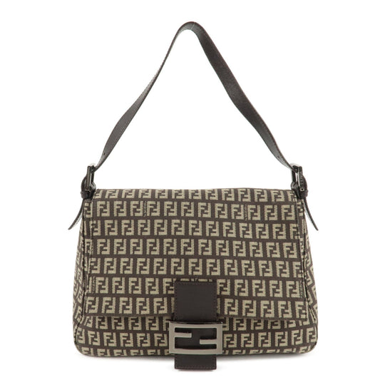 FENDI Mamma Bucket Zucchino Canvas Leather Shoulder Bag 8BR001  d