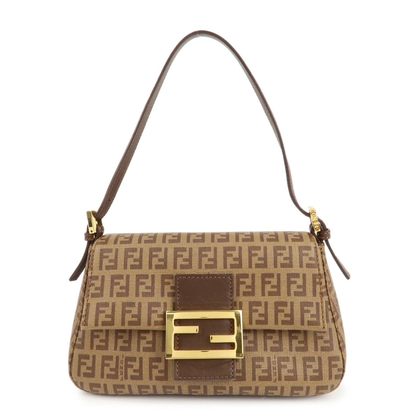 FENDI Zucchino Mini Mamma Baguette PVC Leather Hand Bag 8BR180  d