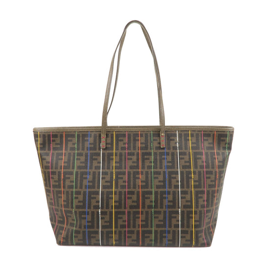 FENDI Zucca Logo Print PVC Leather Tote Bag Multi Color 8BH185
