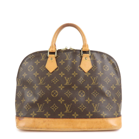 Louis Vuitton Monogram Alma Hand Bag Brown Gold Hardware M51130  d